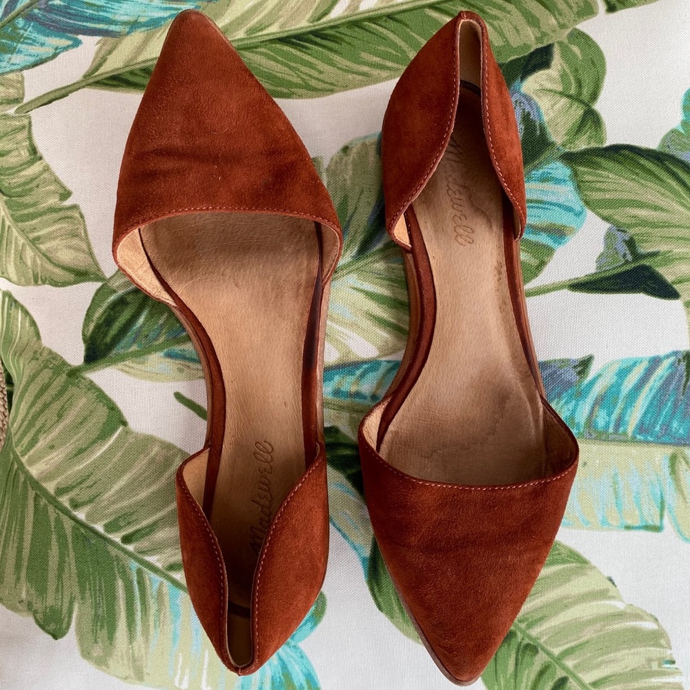 Madewell d’Orsay Flats Suede - Burnt Orange